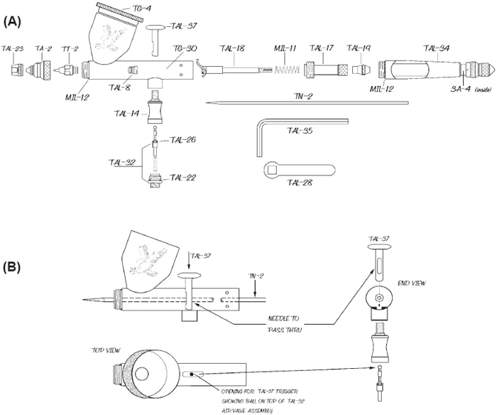 Paasche Talon Set with Three Heads and Fan Cap TG-3AS - Image 4
